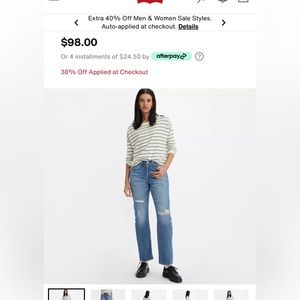 Levi striaght wedgie Jeans